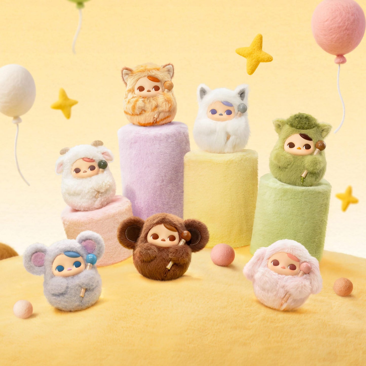 POP MART PUCKY Tap Tap Babies Series-Vinyl Plush Pendant Blind Box, PUCKY Blind Box Action Figures, Random Design Collectible Toys for Home Decor, Birthday Gifts for Girls Boys Women Men, Single Box