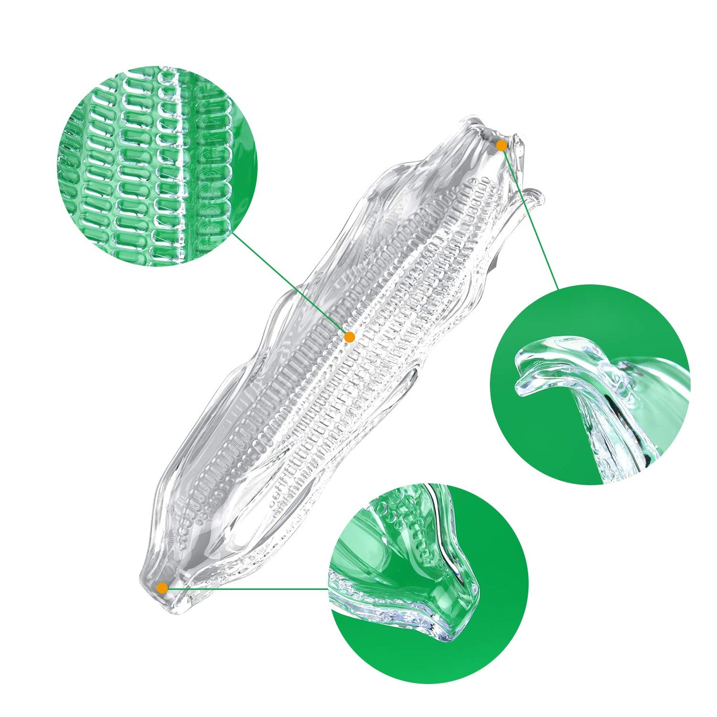 9 Pcs Corn Trays with 20 Pcs Corn Holders on The Cob Skewers Transparent Plastic Corn Dishes Corn Holders Cob Dinner for Sweet Butter Corn