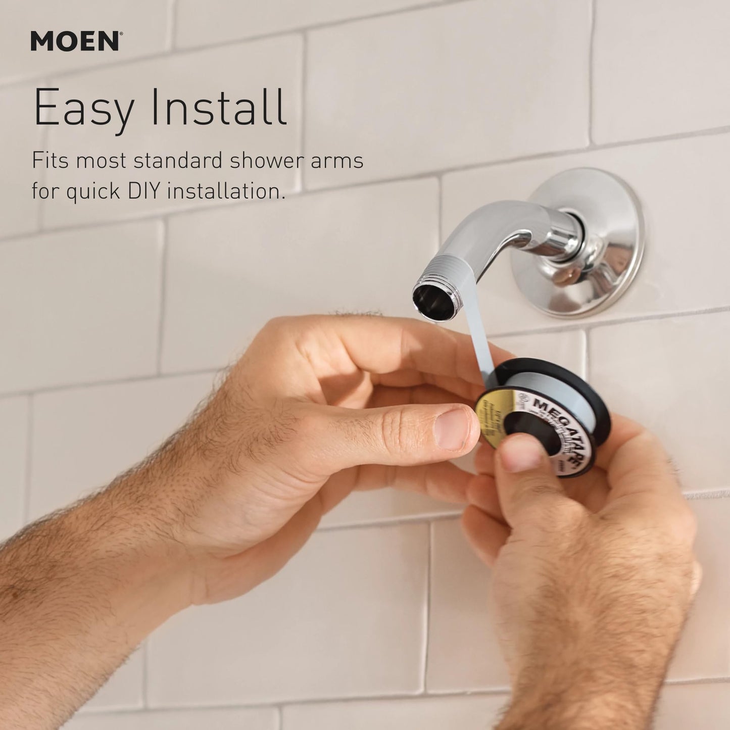 Moen 200W0BL Hydro Energetix Eight-Function 5" Diameter Spray Head Standard, Matte Black