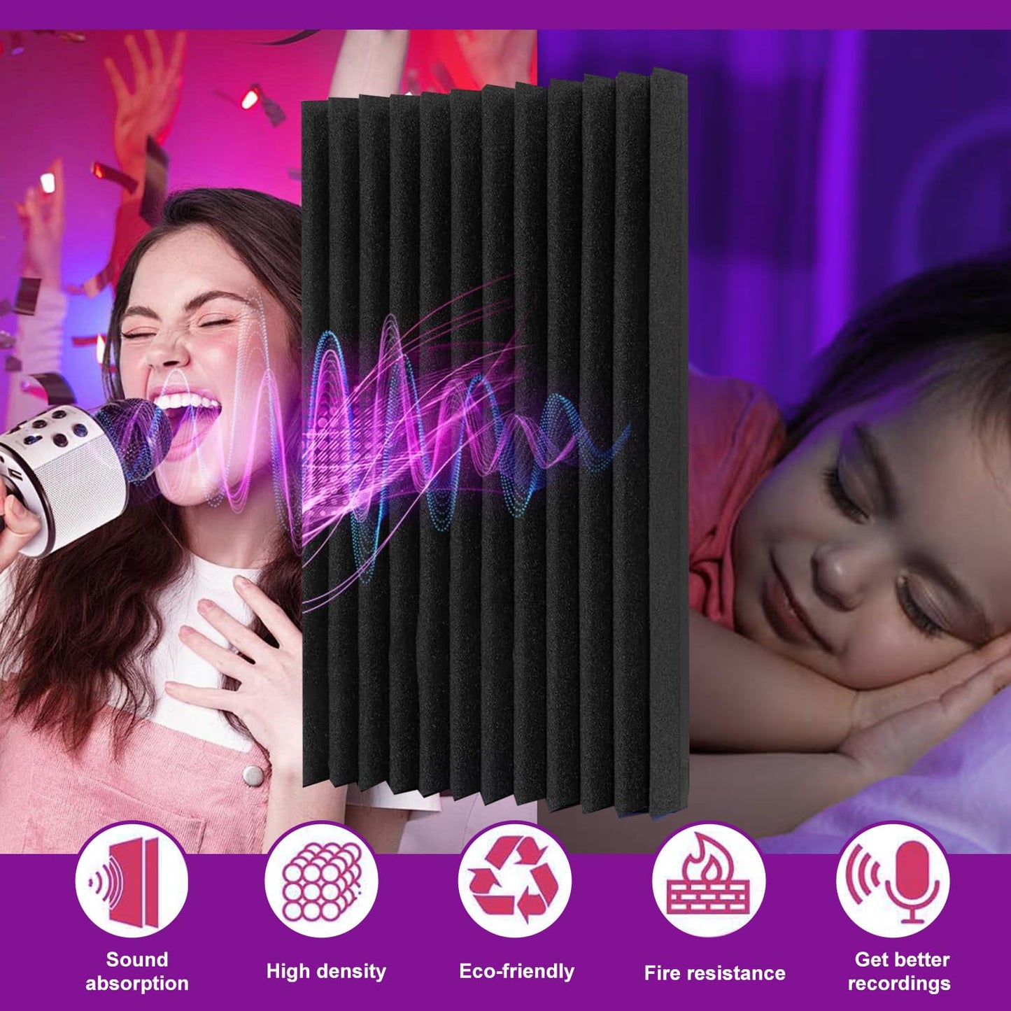 60 Pack Soundproofing Foam Panels for Walls,12" X 12"X1" Sound Proof Panels,Acoustic Foam Panels,Sound Insulation Panels for recording studios,home theaters