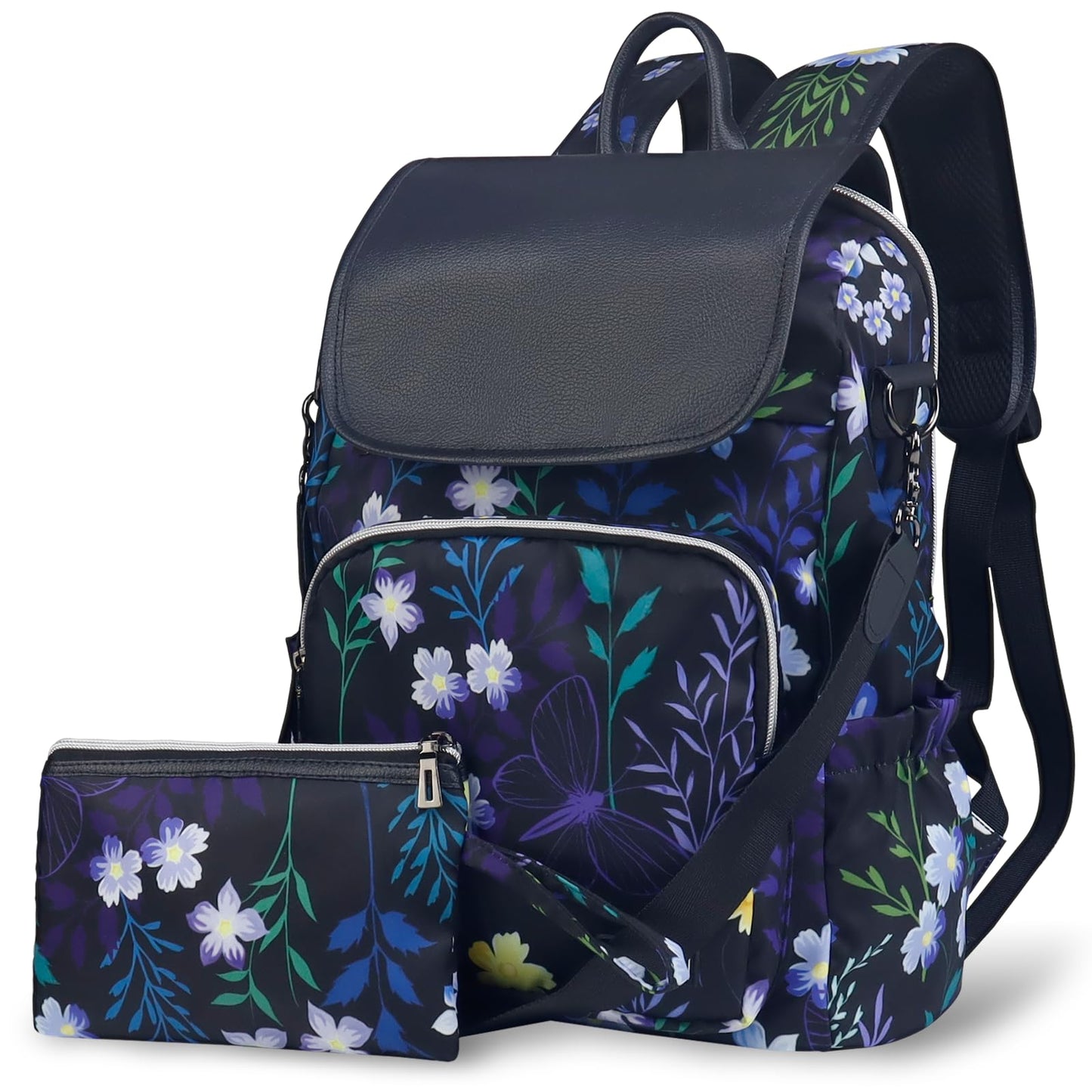 Fmeida Backpack for Women 14" Travel Laptop Backpack with Extra Small Wristlet Wallet Sac a Dos Femme Casual Daypack School
