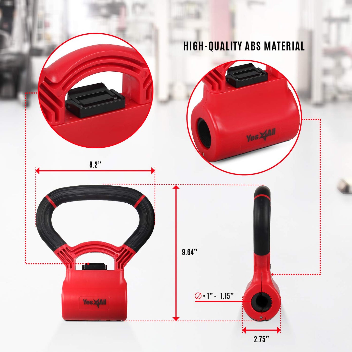 Yes4All Kettlebell Grip - Kettle Grip Version - Kettle Grip Handle to Convert Dumbbells into Kettlebells for Workouts