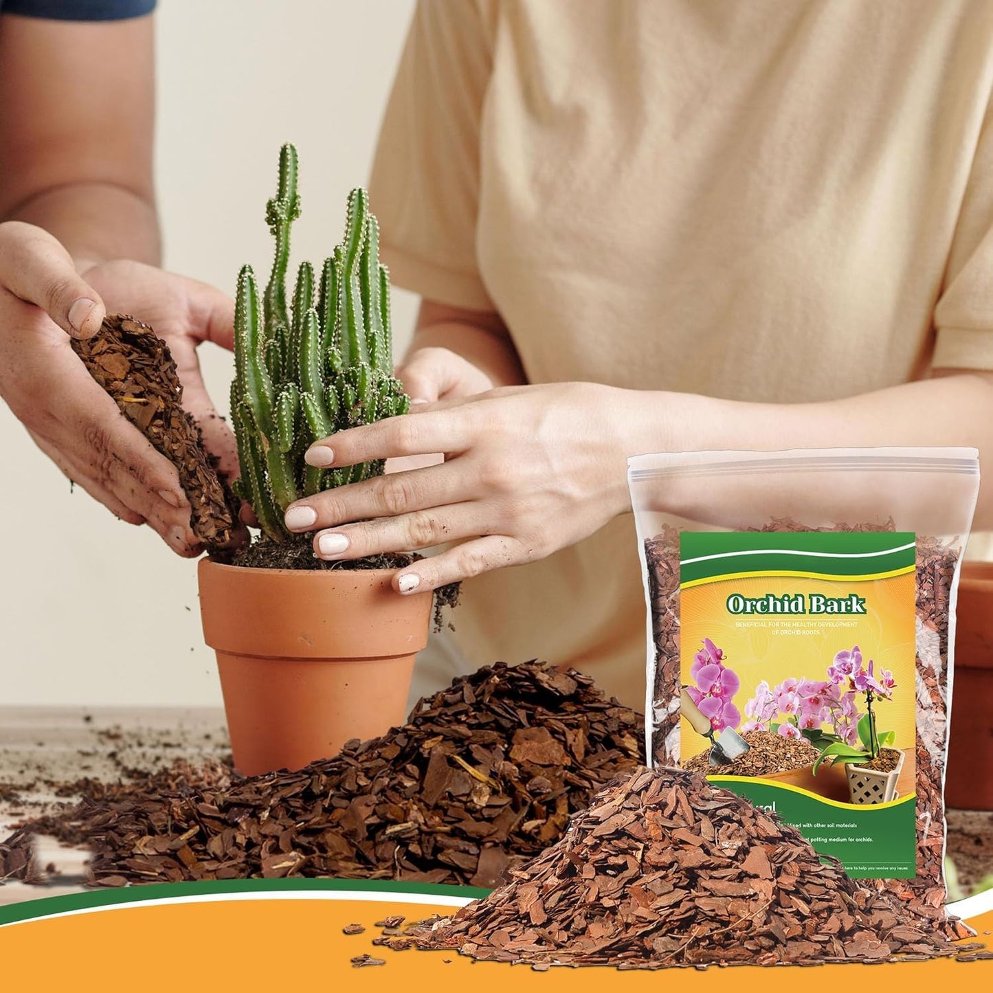 17 litres Orchid Bark - Natural Mulch for Orchids & Tropical Plants, Promotes Root Development and Soil Amendment for Healthy Plant Growth (Small Size)