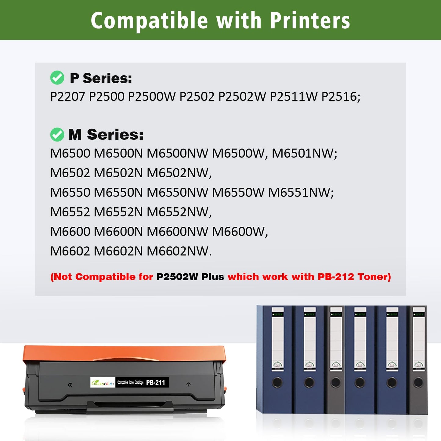 PB-211 PB-210E Compatible Toner Cartridges 1600 Pages 2 Blacks for M6552NW M6602NW M6500NW M6550NW M6600NW P2500 P2500W P2502 P2502W P2511W P2516 P2207 Printers Replace PB-211 PB211 PB-210E PB-211EV