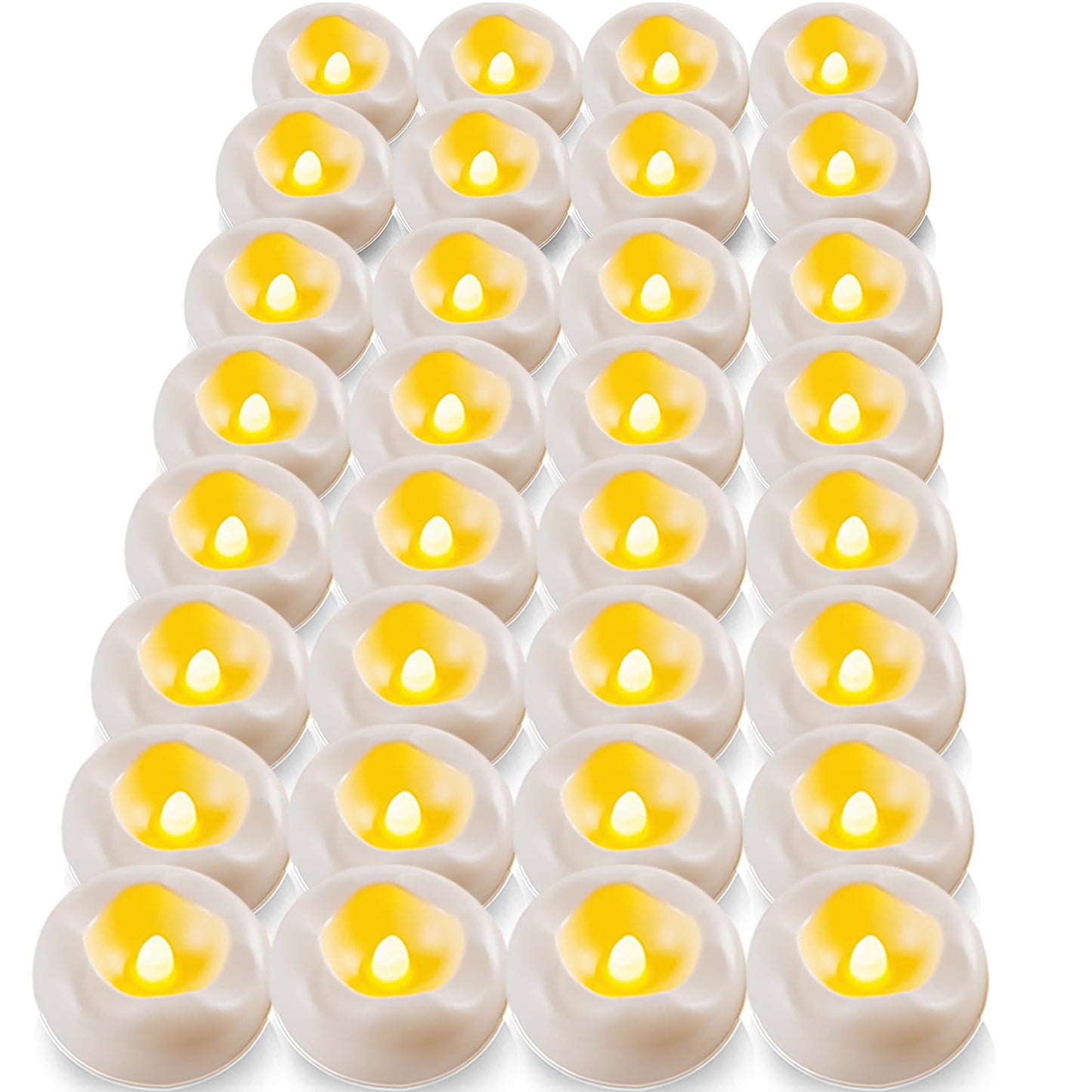 Floating Candles Water-Activated Flameless LED Candle 160+ Hours Waterproof Plastic 2.3" White Battery Operated Candle for Centerpieces Cylinder Vases Table Decorations Wedding Pool Party 36 Packs