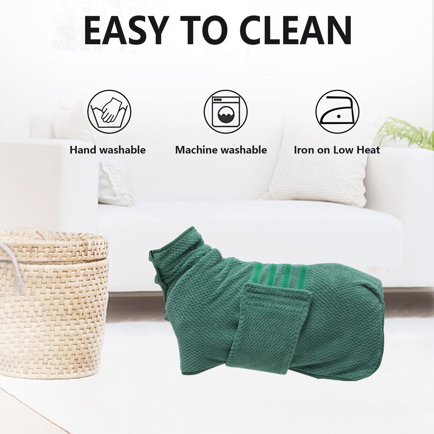 Geyecete Dog Bathrobe Towel - Fast Drying Coat, Super Absorbent Pet Bath Robe - Pineapple Grid Design for Dogs and Cats - Green, 3XL
