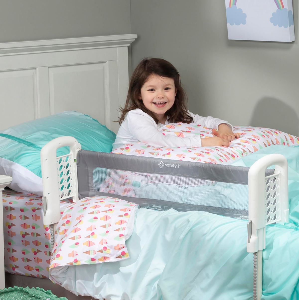Safety 1st Top of Mattress Bedrail, Grey/White 91.4x40.6x45.7 cm (Pack of 1)