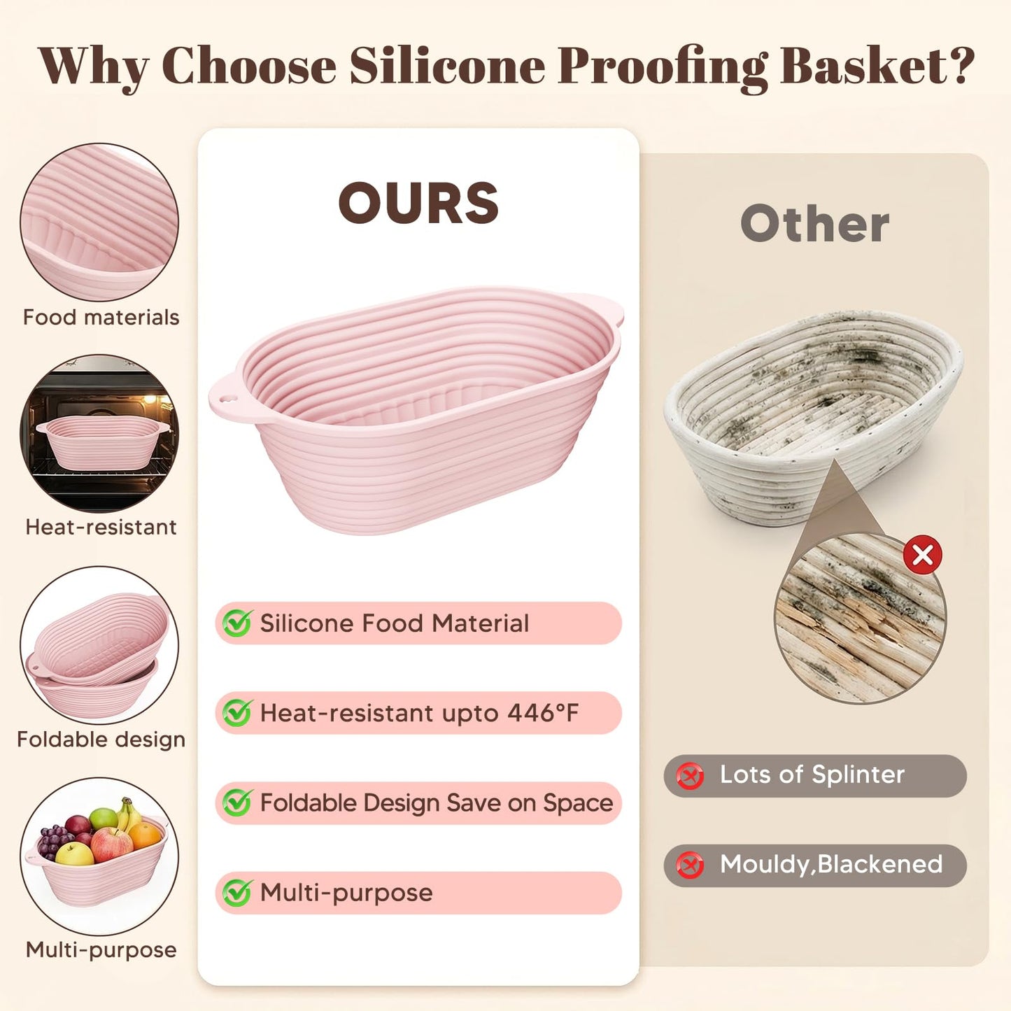 MQFORU Sourdough Bread Starter Kit, 30Pcs Sourdough Starter Kit, 9" Round and 10" Oval Banneton Proofing Basket 730ml Starter Jar, Easy to Fold and Washable Microwave-Safe, Gift for Baking Enthusiasts