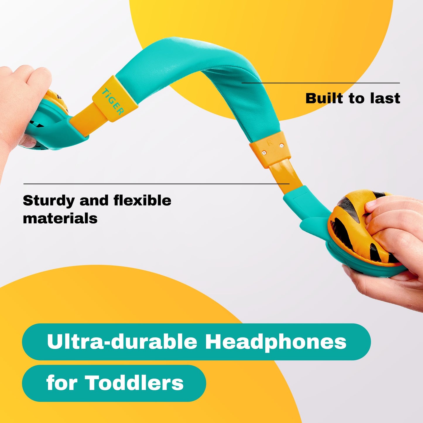 Kidrox® Premium Toddler Headphones for 1+ Year Old - iPad, Tablet, Car, Airplane, Travel, School with 85dB Volume Limit Safe, Durable, and Stylish Baby Infant Child 3.5mm Wired Headphone for Boy, Girl