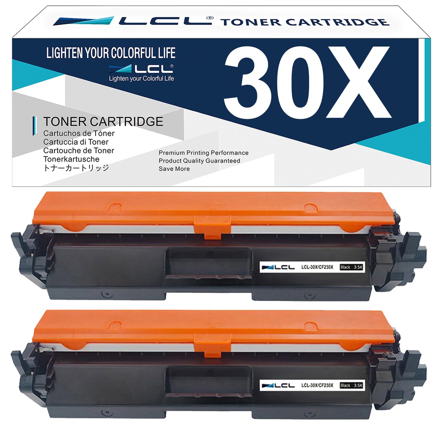 LCL Compatible Toner Cartridge for HP 30X CF230X High Yield (2-Pack, Black) for HP LaserJet Pro M203d, M203dn, 203dw, M230fdw, M230sdn, MFP M227d, M227fdn, M227fdw, 227sdn Printer