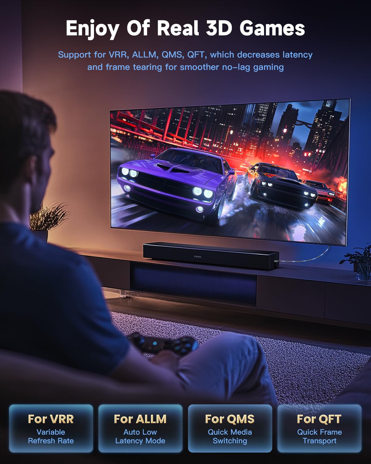 8K HDMI Cables 40FT, ARISKEEN 48Gbps High Speed HDMI 2.1 Cable, 8K 60Hz, 4K 120Hz 144Hz, Supports for Dynamic HDR, HDCP 2.2 2.3, eARC, DTS:X, Braided HDMI Cord - 40 Feet