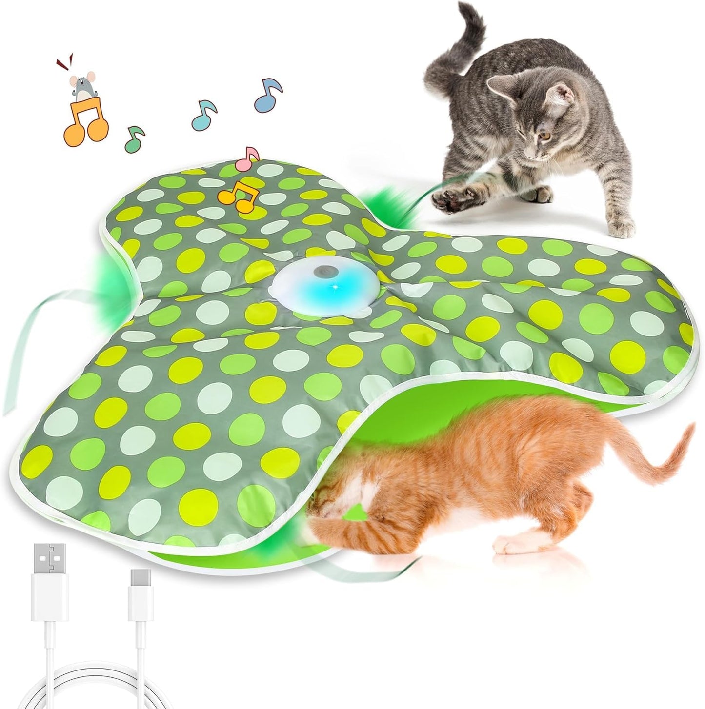 FUGODIWI Cat Toys for Indoor Cats, Interactive Cat Toys for Kitten, Chirping & Motion Activate Automatic cat Toys, Cat Hunting Game Hide and Seek for Bored Adult Cats