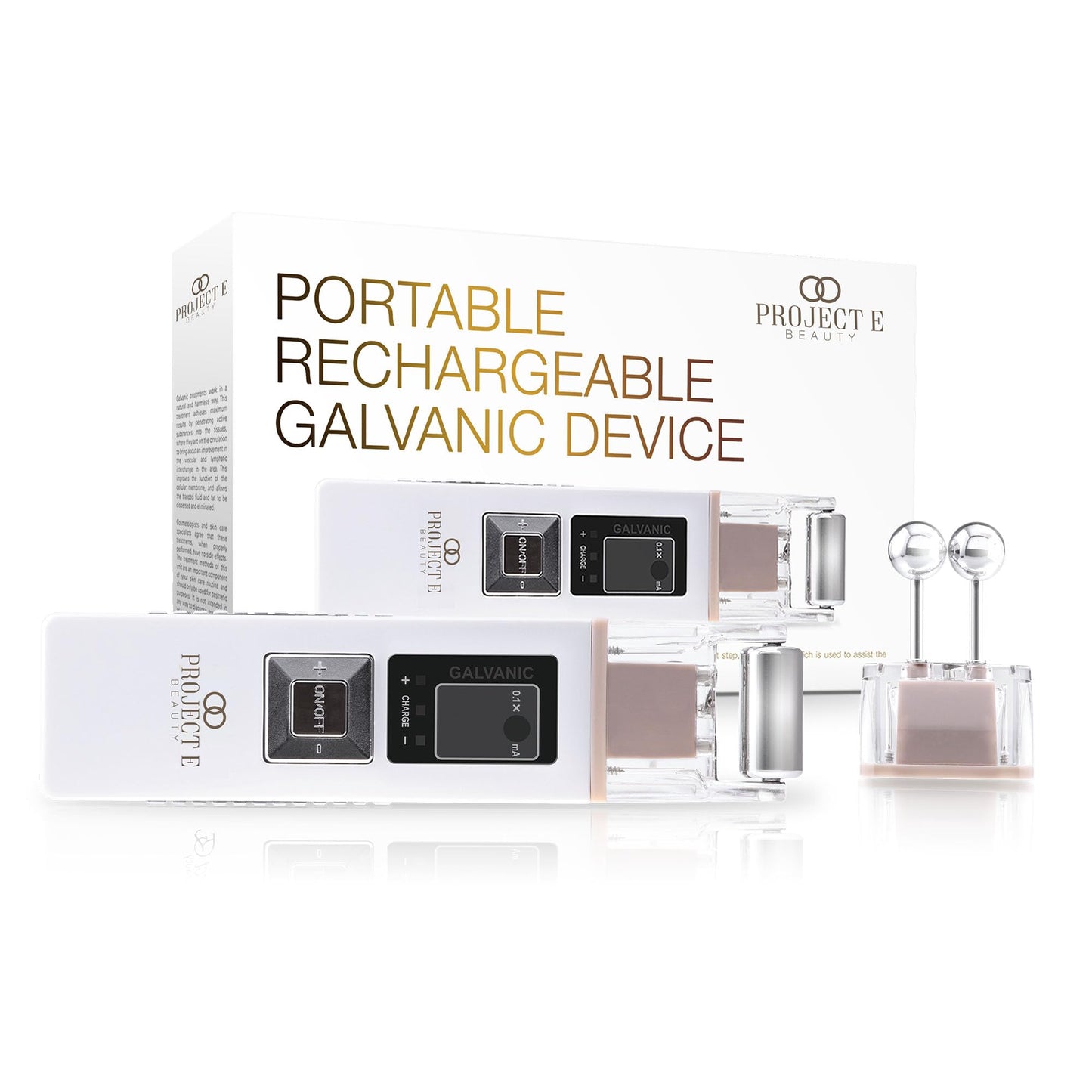 Project E Beauty Galvanic Facial Lifting Roller | Wireless Facial Skin Care Iontophoresis Reduce Wrinkles Skin Tightening Firming Fine Lines Desincrustation Facial Deep Pore Cleansing Rejuvenation Beauty Device