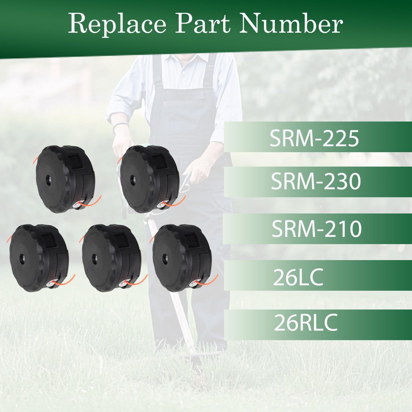 Autoparts 5 Pack String Trimmer Head Replacement for Echo Speed-Feed 400 Head SRM-225 SRM-230 SRM-210