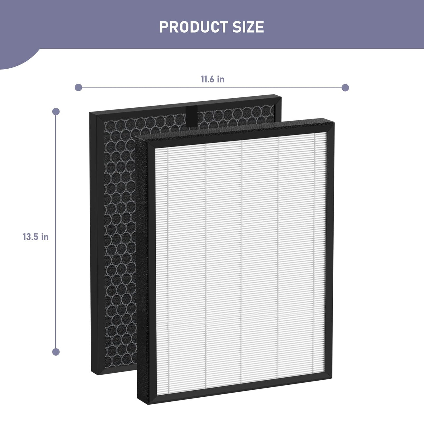 Ontheone LV-PUR131 True HEPA Replacement Filter Compatible with LEVOIT LV-PUR131, LV-PUR131S, LV-PUR131-RF Air Purifier, 2-in-1 True HEPA, Activated Carbon Filter, Part # LV-PUR131-RF, 2 Pack