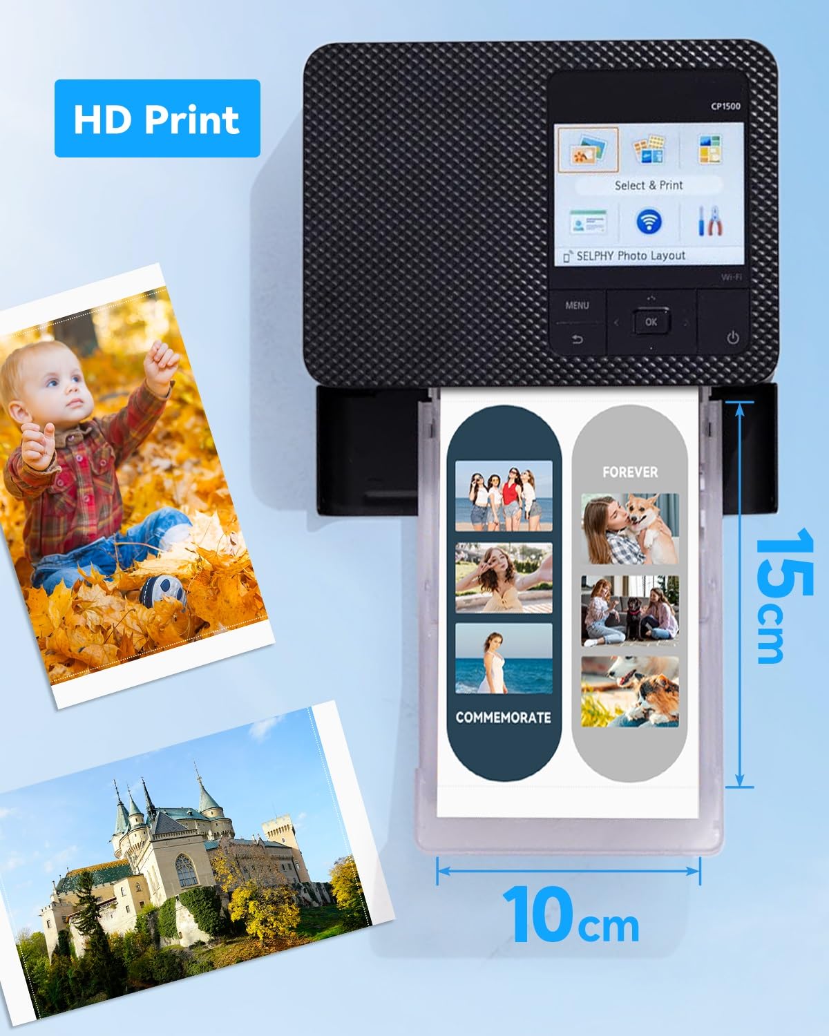 Compatible Canon Selphy CP1500 CP1300 Ink and Paper, KP-108IN 3 Color Ink Cartridges and 108 Sheets 4 x 6 Paper Glossy, for Selphy CP1500 CP1300 CP1200 CP1000 CP910 CP900 CP810 CP800