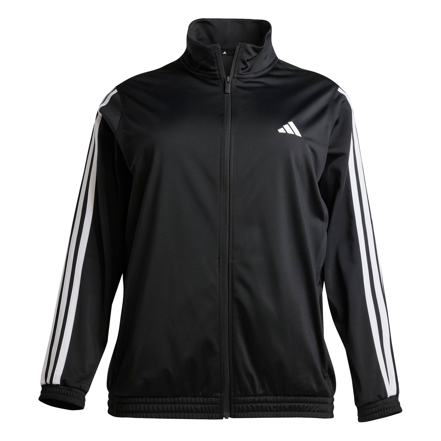 adidas Womens Tricot 3-Stripes Track Top,Black/White,Medium