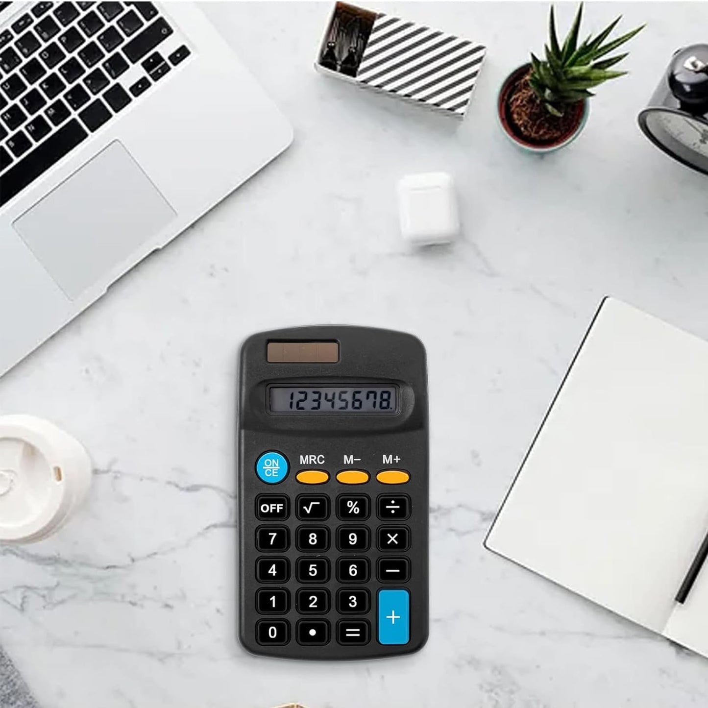 Pocket Size Basic Calculator, 20 Pieces Student Function Solar Battery Dual Power Mini Calculator for Student Kids School Home Office Desktop Accounting Tools, Black