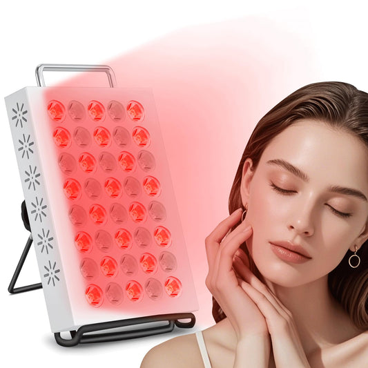 40LED Red Light Panel, 660nm&850nm Infrared Light for Face and Body, Adjustable Angle & Brightness for Home & Office
