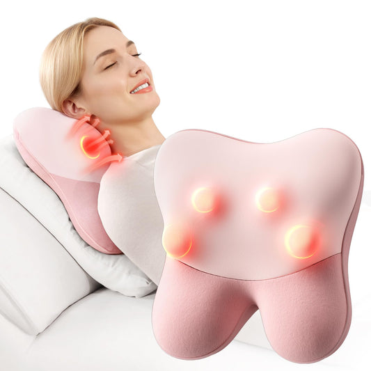 BOB AND BRAD Back Massager with Heat, EZBack Neck Massager Pink