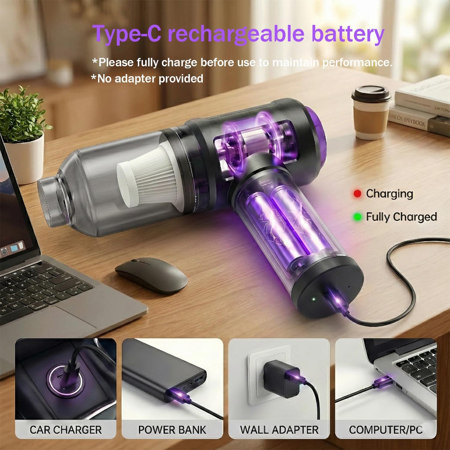 Goweto 14.5KPA Computer Keyboard Vacuum Cleaner &110000RPM Electric Air Duster 3-in-1,Replaces Canned Air,for PC Tower & Car Laptop Sewing Machine Portable Keyboard Vac USB Desk Crumbs Dust Cleaners