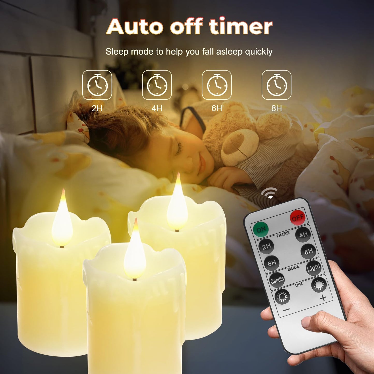 6 PCS Real Wax Rechargeable Flameless Warm White LED Candles,3D Wicks and Remote Control, D2 x H4”,Flickering Votive Battery Operated Tea Lights Candles with Timer,for Christmas,HalloweenDecor