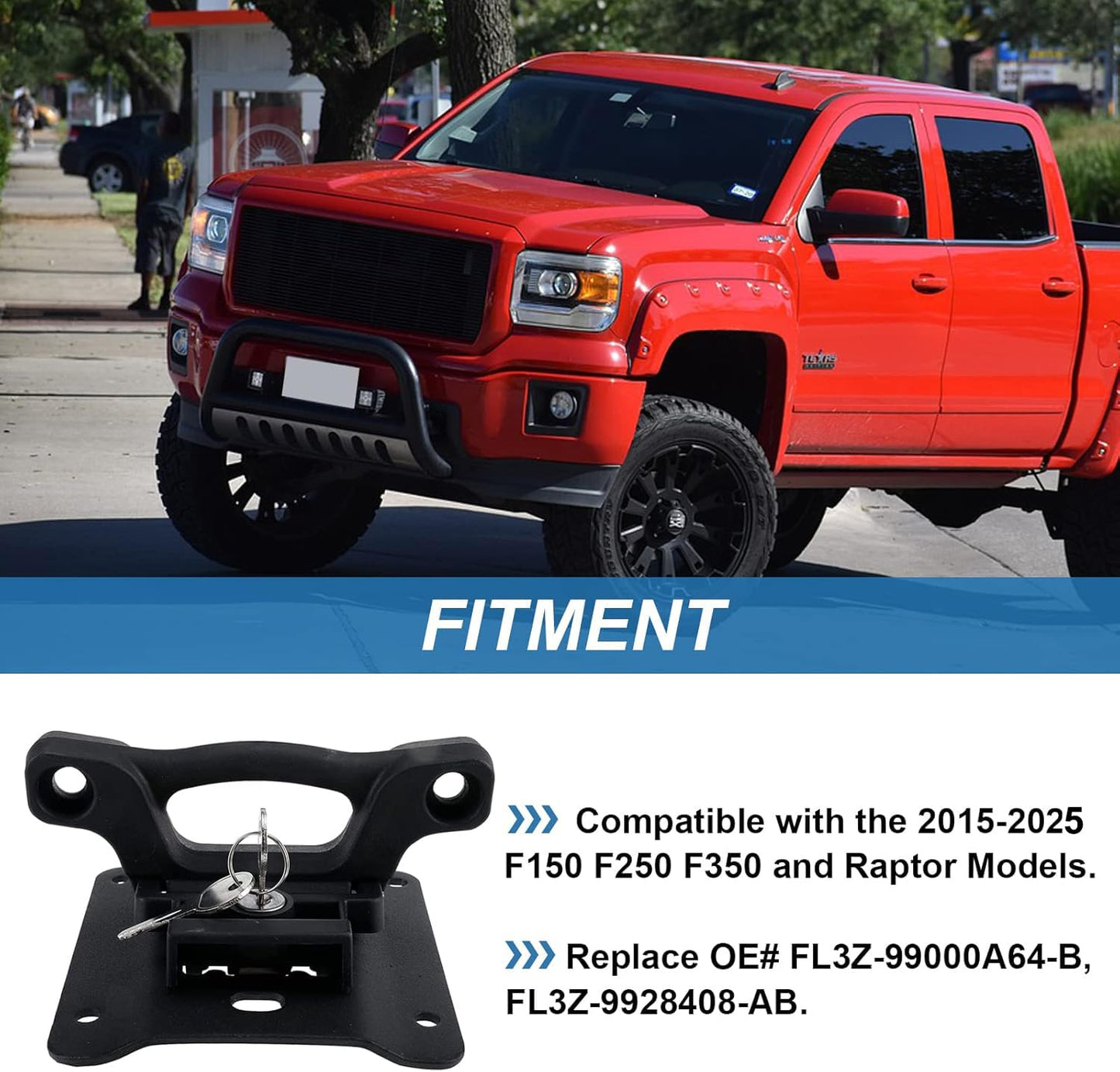 Toolly Box Link Tie Down Brackets with Tie Down Anchors Cleats Locking Kit Compatible with 2015-2025 F150 F250 F350, Replacement for Ford FL3Z-9928408-AB FL3Z-99000A64-B