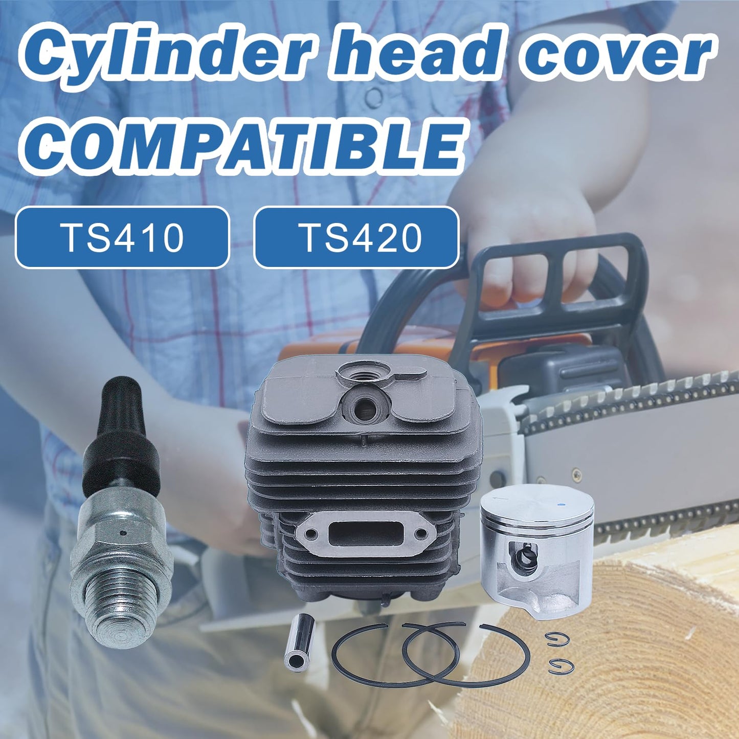 AUMEL 50mm Cylinder Piston Gaskets Kit Fit Stihl TS410 TS420 TS 410 420 Cut-Off Saw Replace 4238 020 1202.