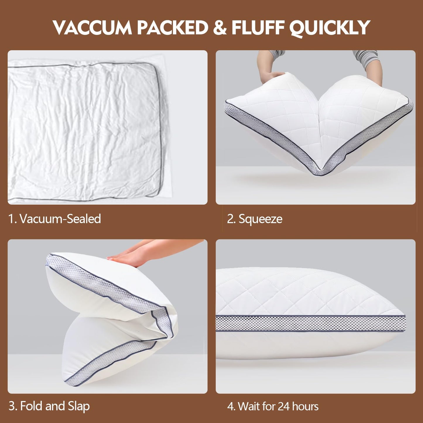 Svarvns Standard Size Pillows 2 Pack, Hotel Quality Bed Pillows with Premium Support, Breathable Pillows for Side, Back and Stomach Sleepers, No Odor, White
