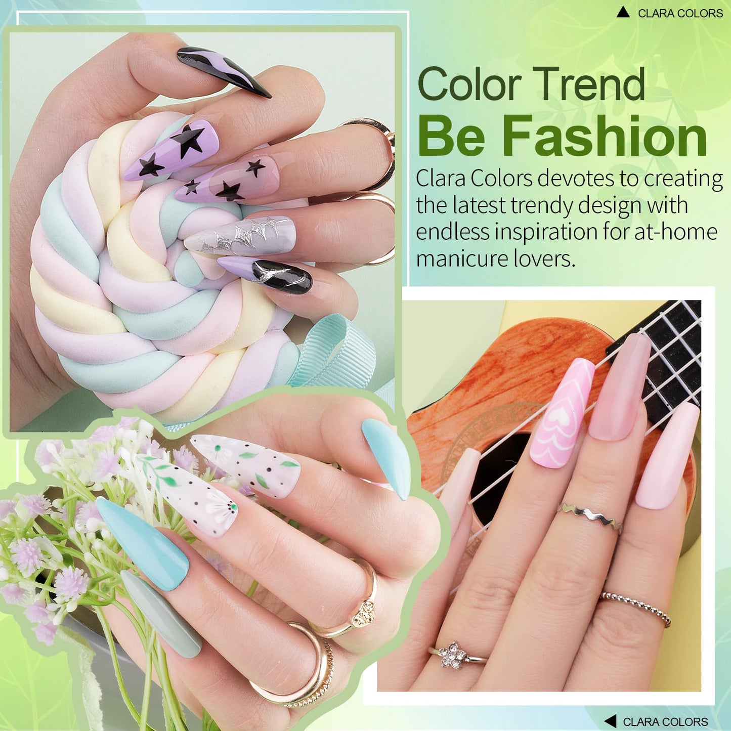 Clara Colors 64 Pcs Gel Nail Polish Kit with UV Light Nail Kit with Base Top Coat Brush Saver for Starter 60 Colors All Seasons Nude Pink Blue Green Red Soak Off Gel Polish Nail Set Nails Art DIY Gifts for Women