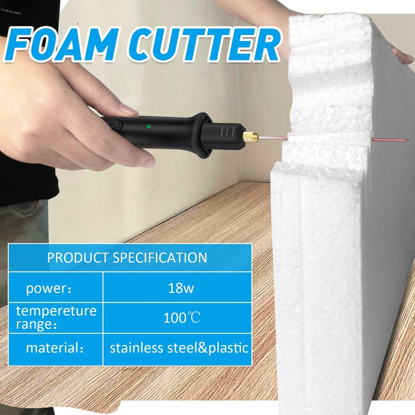 8 in 1 Foam Cutter Heated Wire Foam Cutter,100-240V /18W Styrofoam Cutting Pen,Foam Cutting Tool for Polyethylene EVA Foam Carving Crafts
