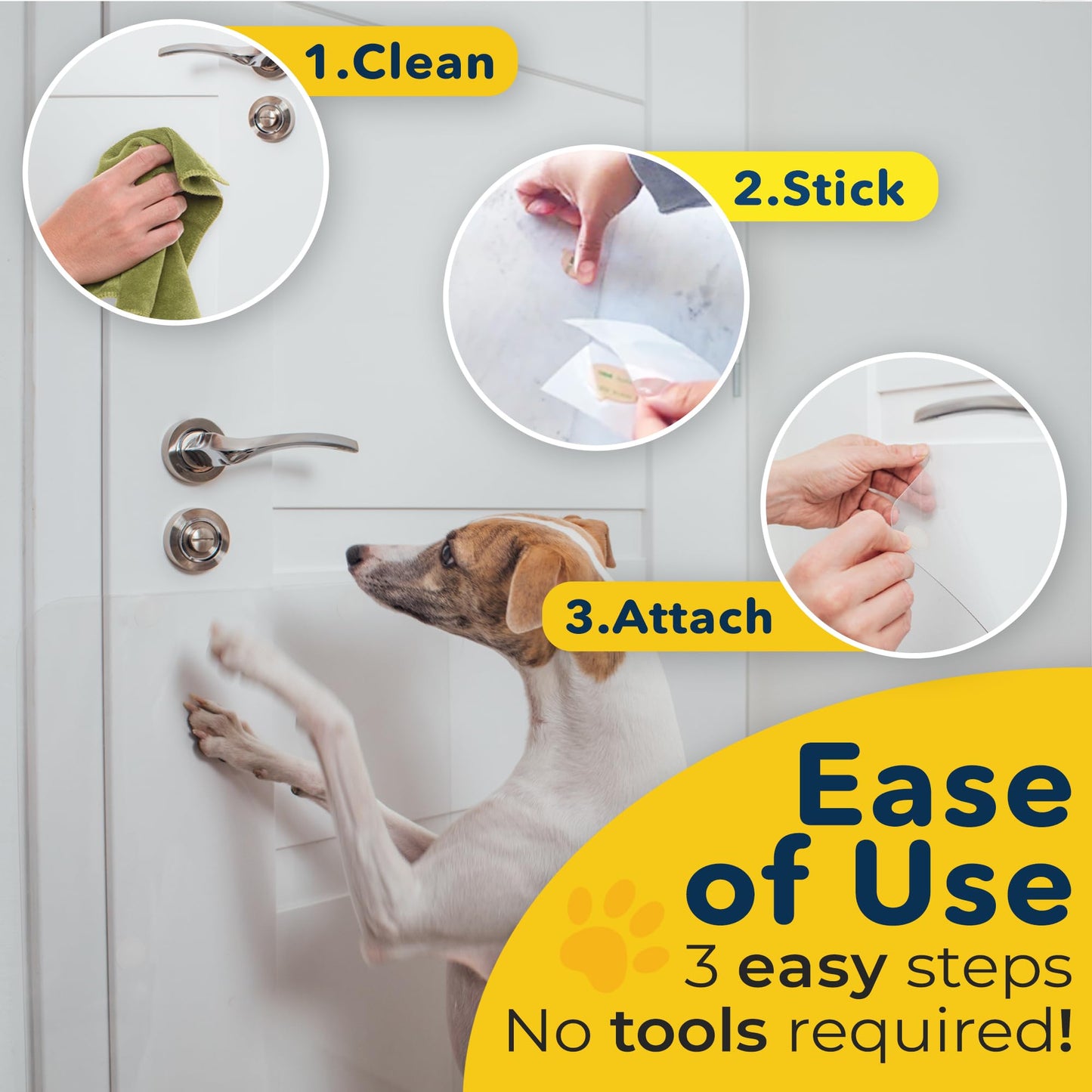PROTECTO Heavy Duty Door Protector - 35.5 x 24, Clear Plastic, For Dogs & Cats