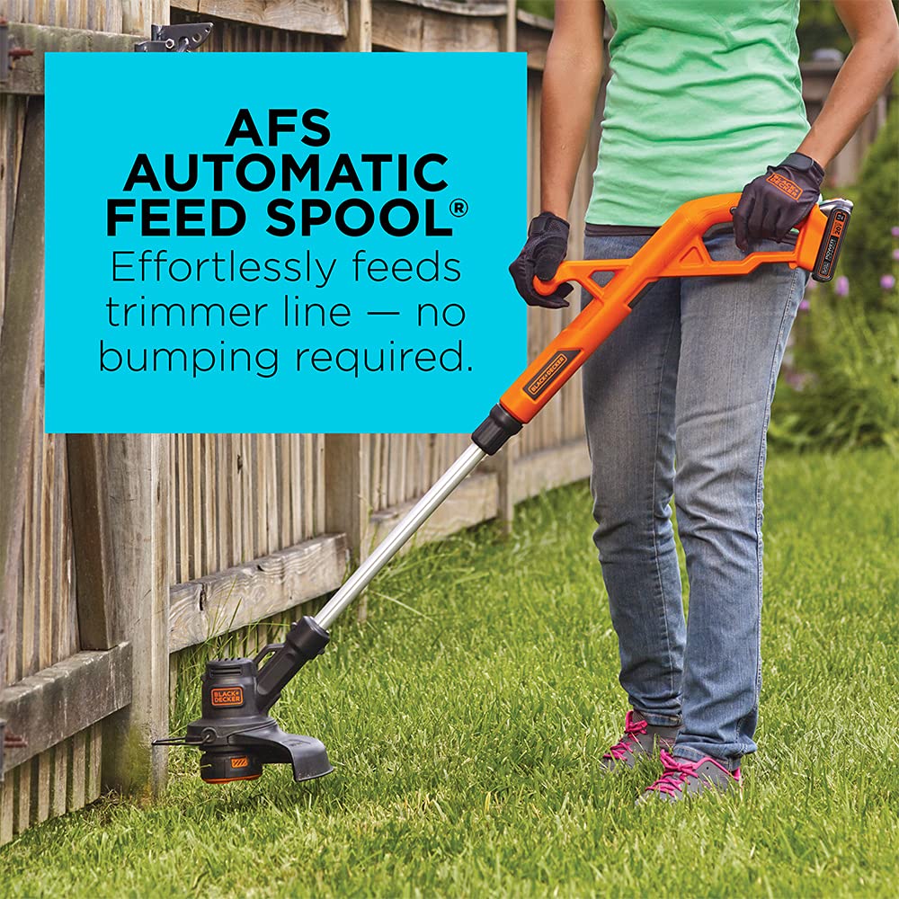 BLACK+DECKER 20V MAX* Cordless String Trimmer/Edger and Cordless Sweeper Combo Kit, 10-Inch (LCC221-CA)