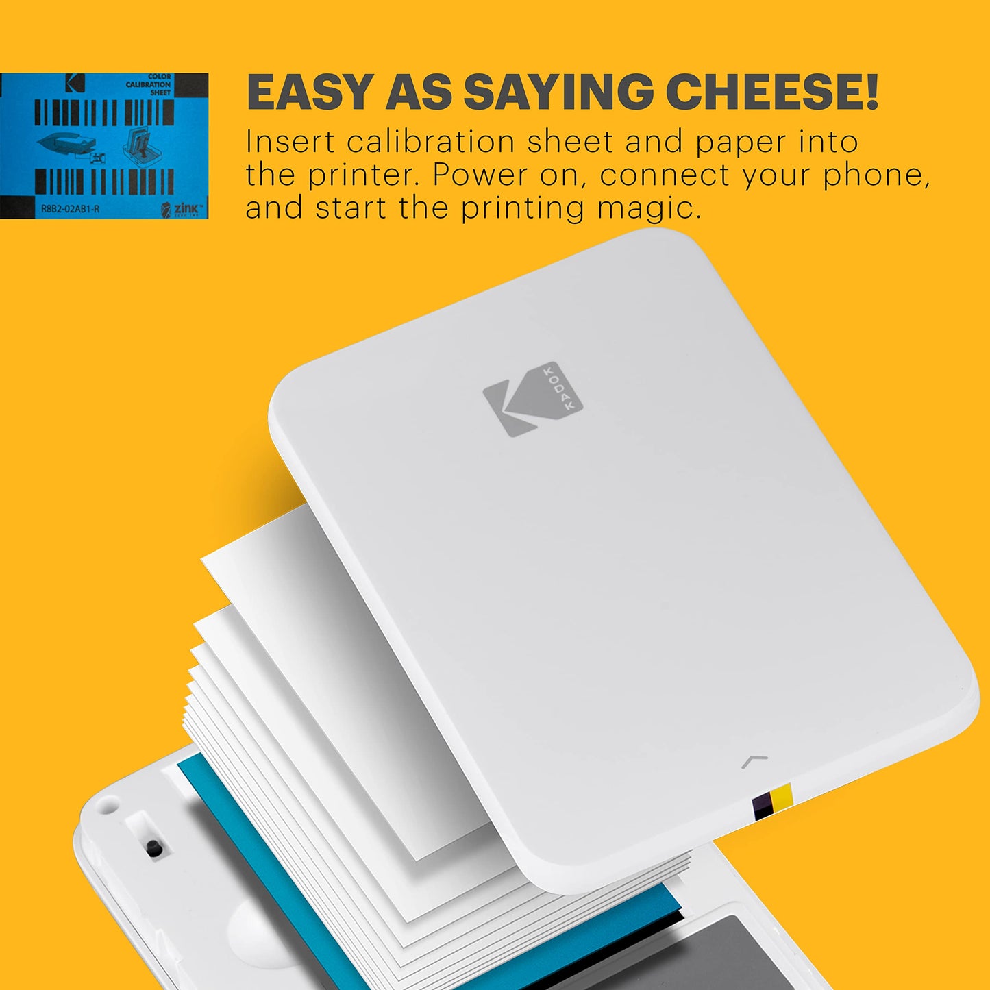 Kodak Zink Photo Paper 2x3 Inches (100 Sheets) Compatible with Kodak Step, Step Slim, Printomatic, Printomatic+, Smile+, Step Touch