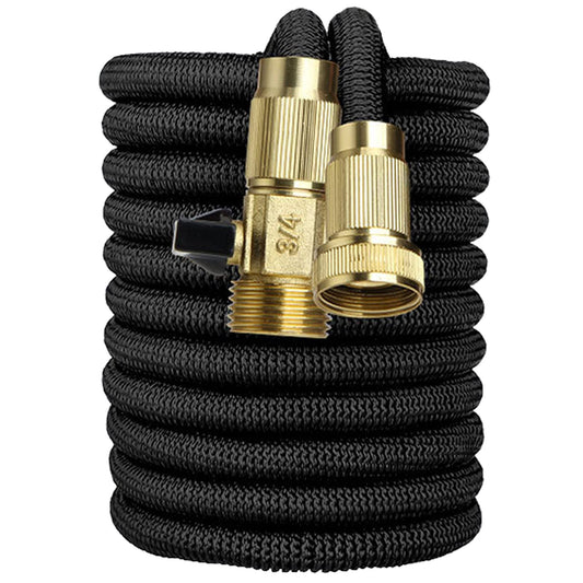 BINDAN Upgraded Best Expandable Garden Hoses, 25/50/75/100 FT No-Kink Flexible Water Hose, 3/4 Inch Solid Brass Fittings and Double Latex Core, Lightweight Easy Storage (50FT, Black)