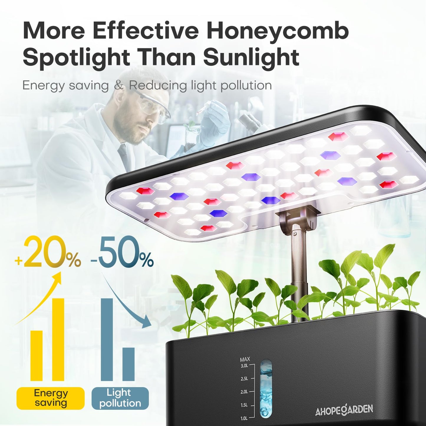 10 Pods Indoor Garden Hydroponic Growing System: Plant Germination Kit Aeroponic Vegetable Growth Lamp Countertop with LED Grow Light - Hydrophonic Planter Grower