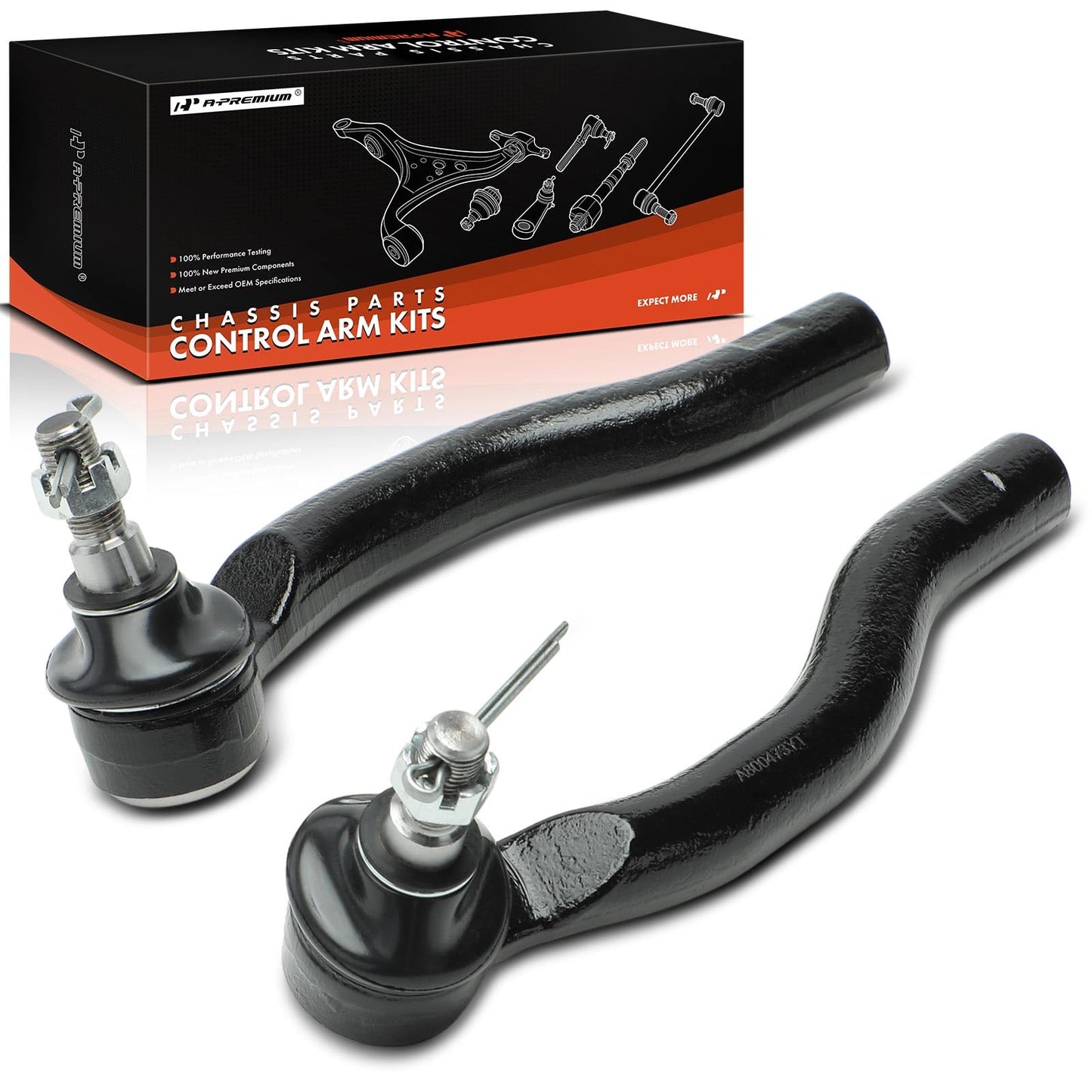 A-Premium 2 x Front Outer Tie Rod Ends, Compatible with Ford Edge 2007-2014 & Lincoln MKX 2007-2015