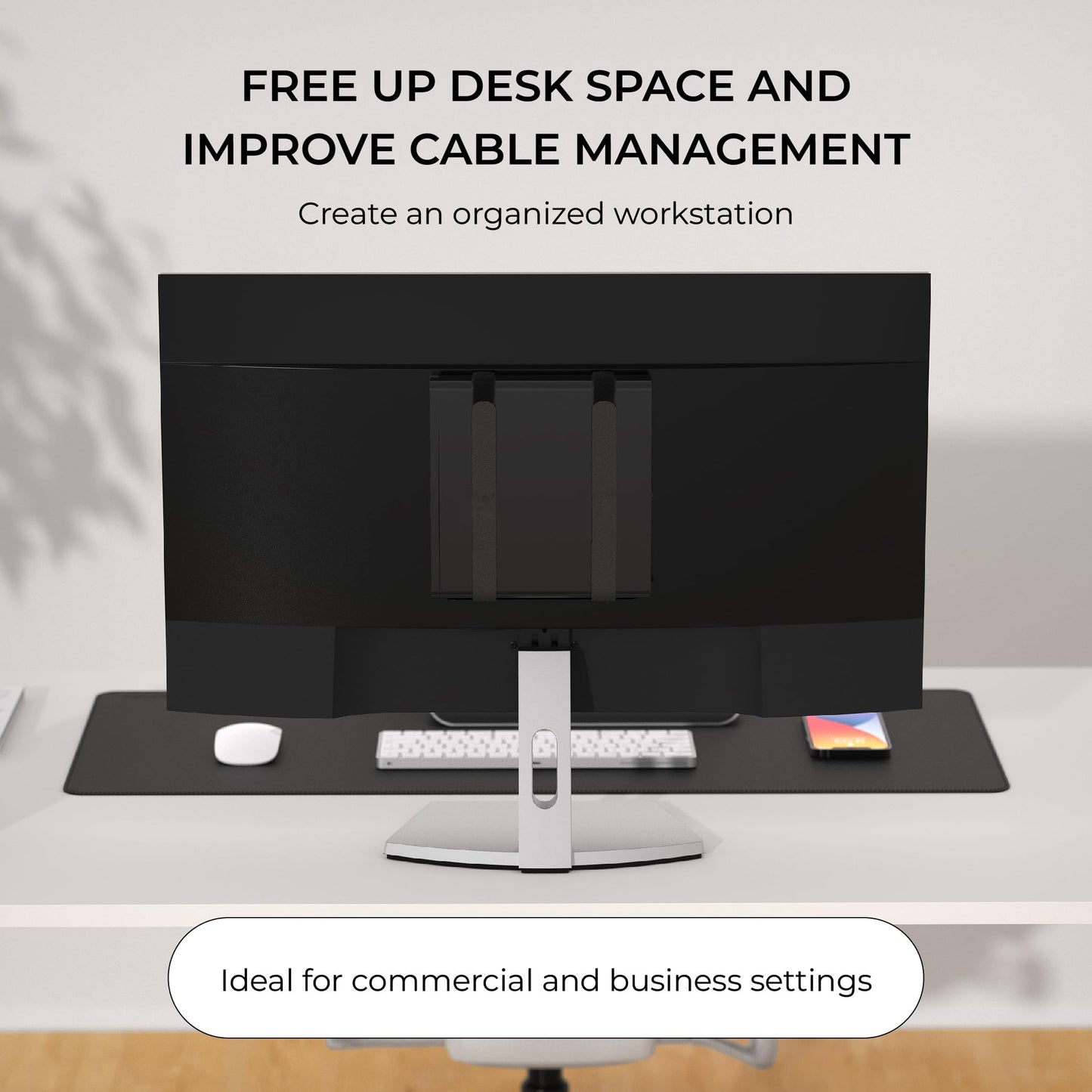 HumanCentric Universal Wall and VESA Mount, Adjustable Strap for Small Computers, UPS Units, Cable Boxes, Modems and Other Electronic Devices, Mounts on The Wall or Back of a Computer Monitor