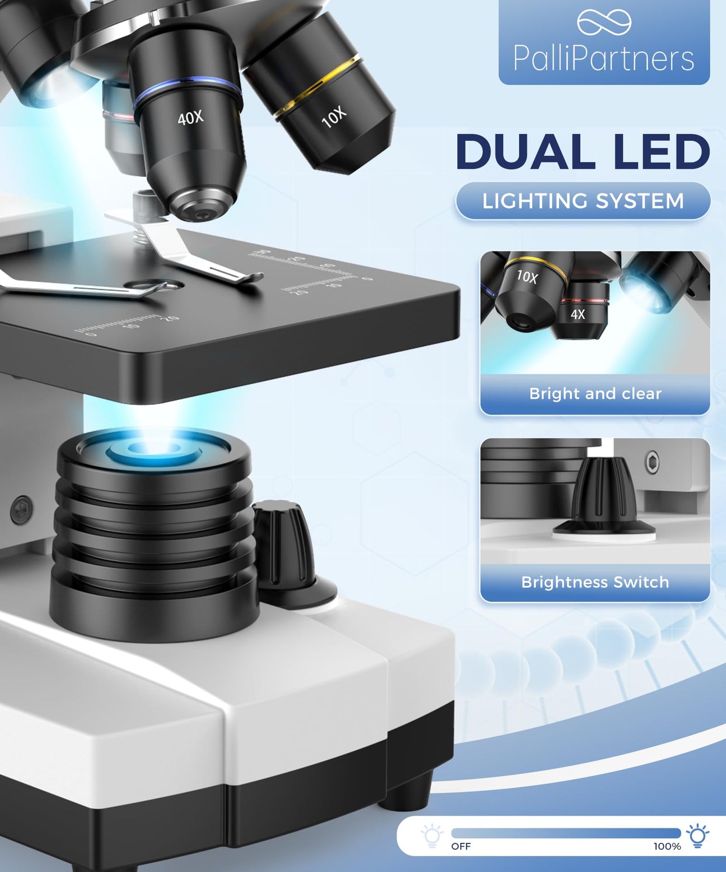 100X-2000X Microscopes for Kids Students Adults, Powerful Biological Microscopes for School Laboratory Home Education,with Microscope Slides Set, Phone Adapter