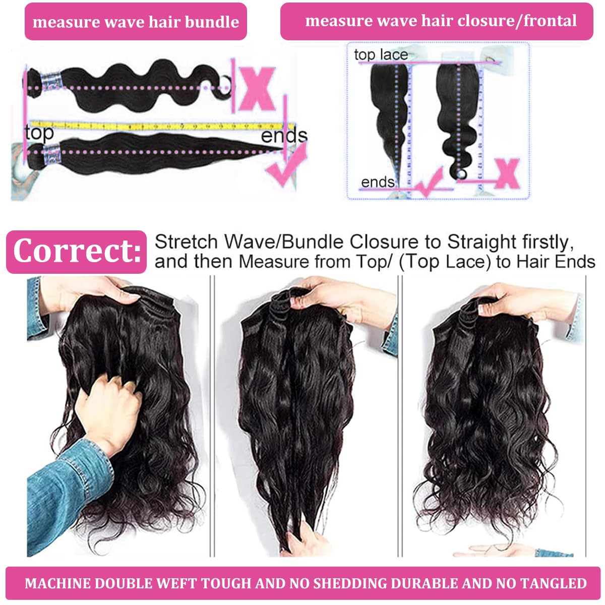 Body Wave Human Hair Bundles 14 16 18 Inch 10A Brazilian Virgin Human Hair Extensions for Women 100% Unprocessed Weave 3 Bundles Rallonge Cheveux Humain Natural Black