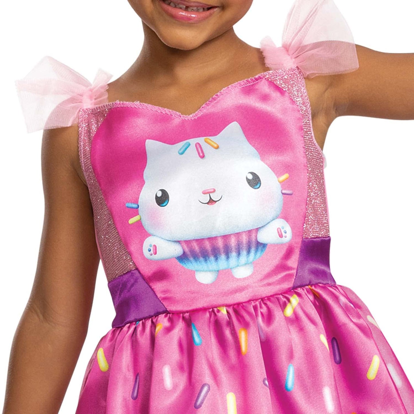 Cakey Cat Costume for Kids, Official Gabby's Dollhouse Costume and Cat Ears Headband, Toddler Size Medium (3T-4T)