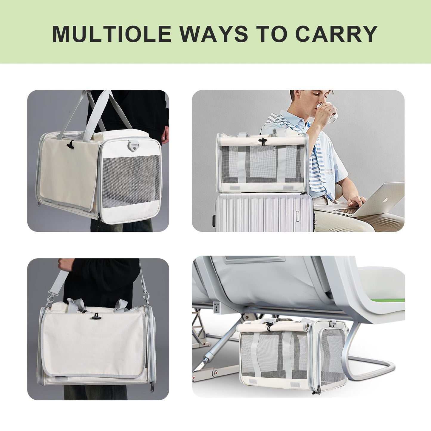 Le city Cat Carrier and Dog Carrier is Designed for Pets Weighing up to 16 lbs.Soft-Sided,Durable and Collapsible Travel Carrier,Breathable Mesh for Ventilation,Adjustable Shoulder Strap for Comfort