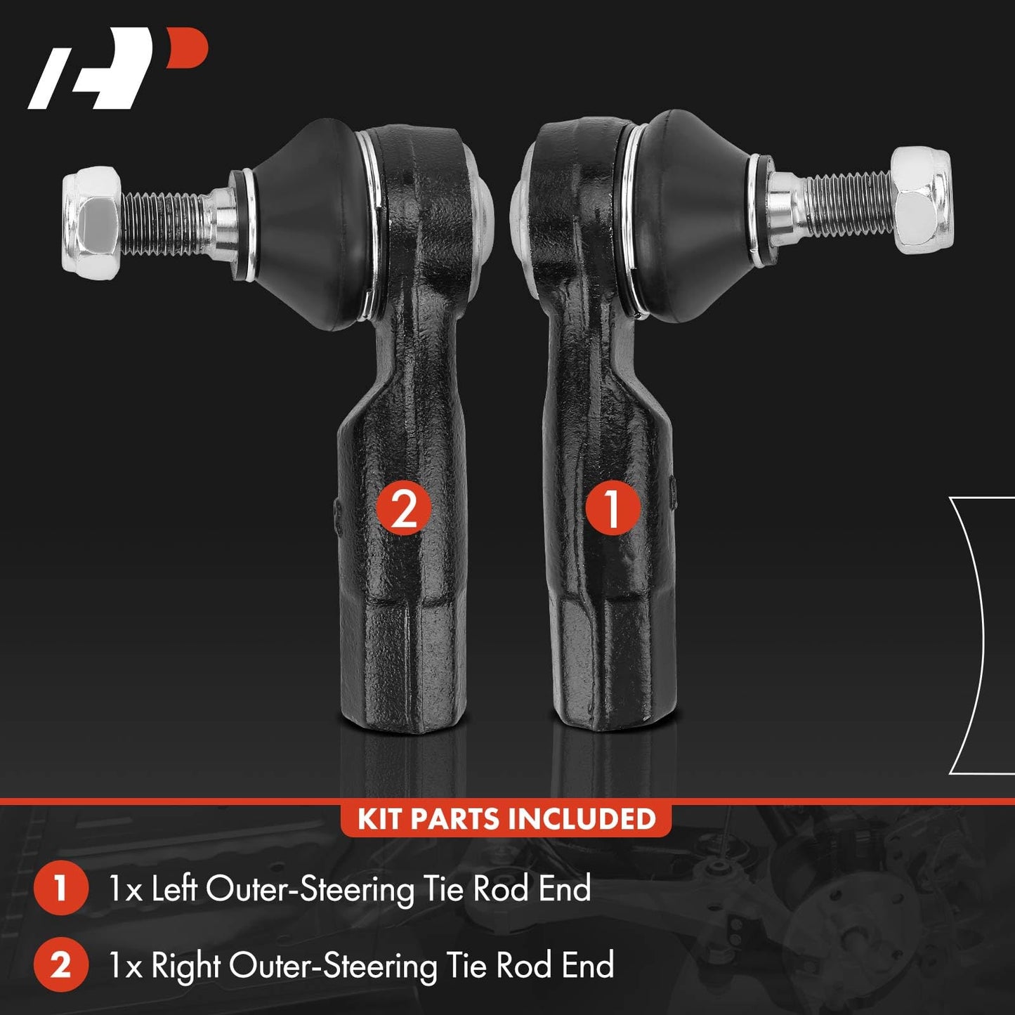 A-Premium 2Pcs Front Outer Tie Rod End Kit Compatible with Volkswagen Jetta, Passat, Golf, Golf Alltrack, Golf R, Golf SportWagen, Tiguan, Tiguan Limited, Beetle, CC, EOS & A3, A3 Quattro