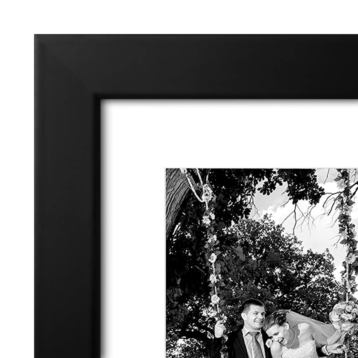 Americanflat 12x16 Black Picture Frame - Display Pictures 8x12 with Mat - Display Pictures 12x16 without Mat - Glass Front - Hanging Hardware Included
