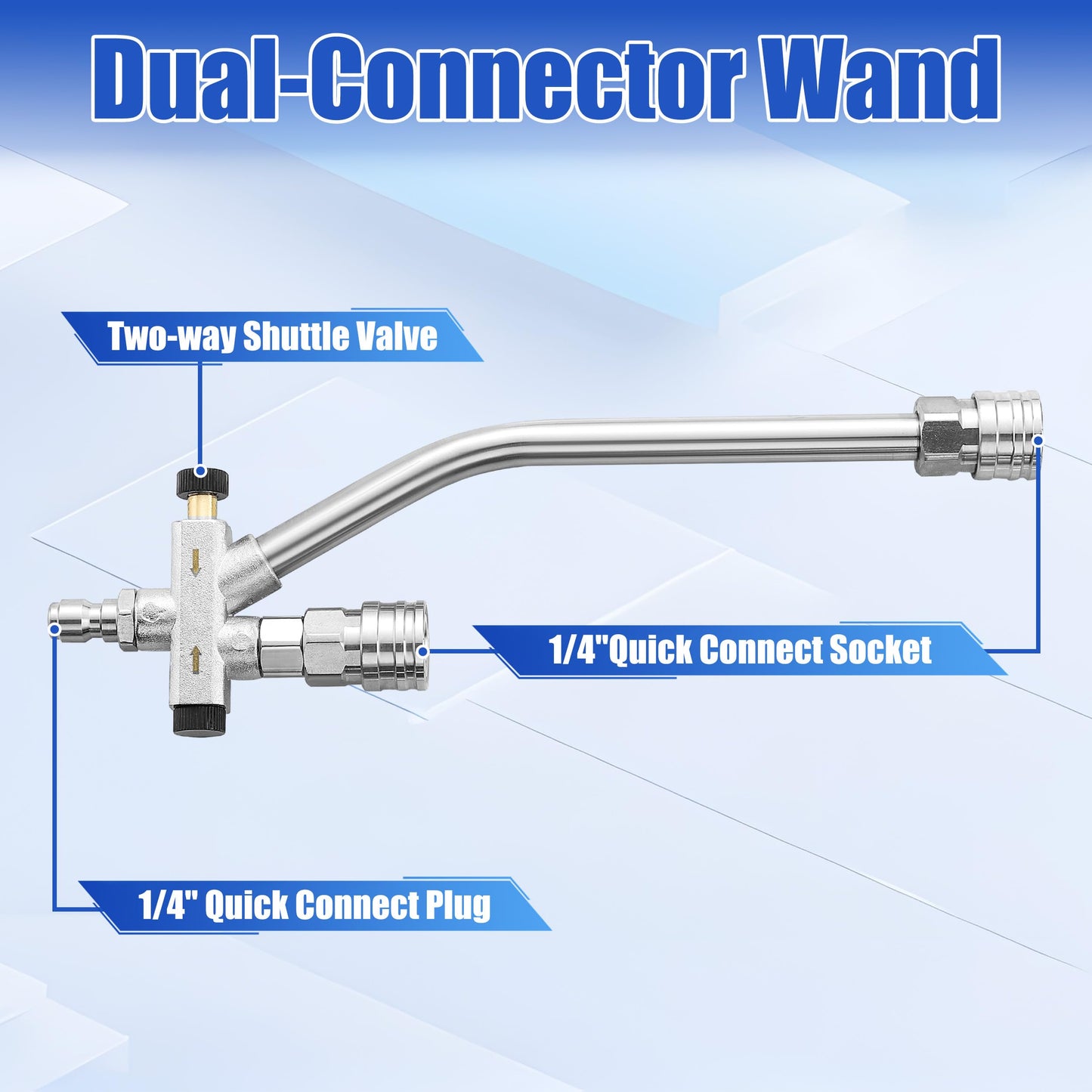 PWACCS Pressure Washer Foam Cannon Dual Connector Accessory, Power Washer Double Tip Attachment for Adjustable Foam Blaster, 1/4" Quick Connect Big Mouth Snow Foam Lance 1.5 L, 3600 PSI