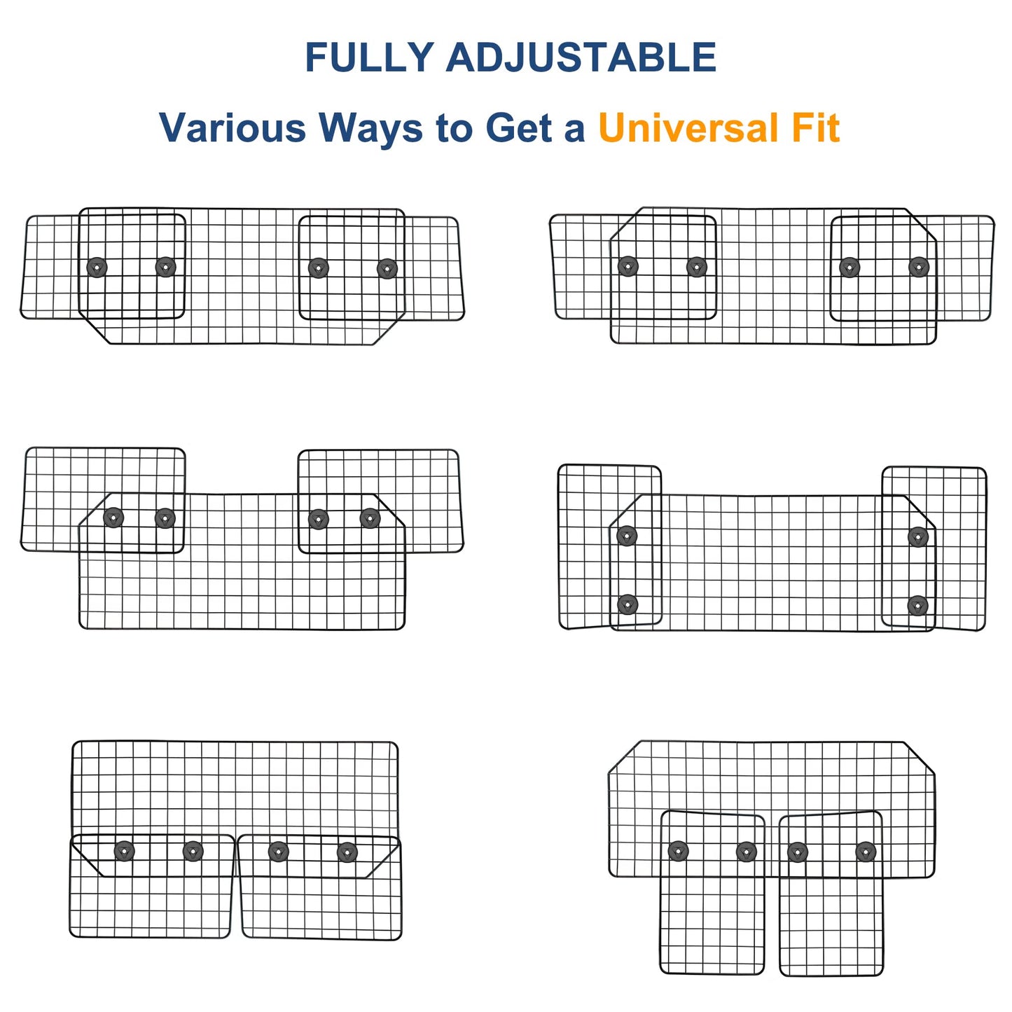 CASIMR Dog Car Barrier for SUVs, Vehicles, Trucks, Cars, Adjustable Pet Divider Cargo Area Universal-Fit, Heavy-Duty Wire Mesh Barriers, Safety Travel Accessories Dog Crate Cover