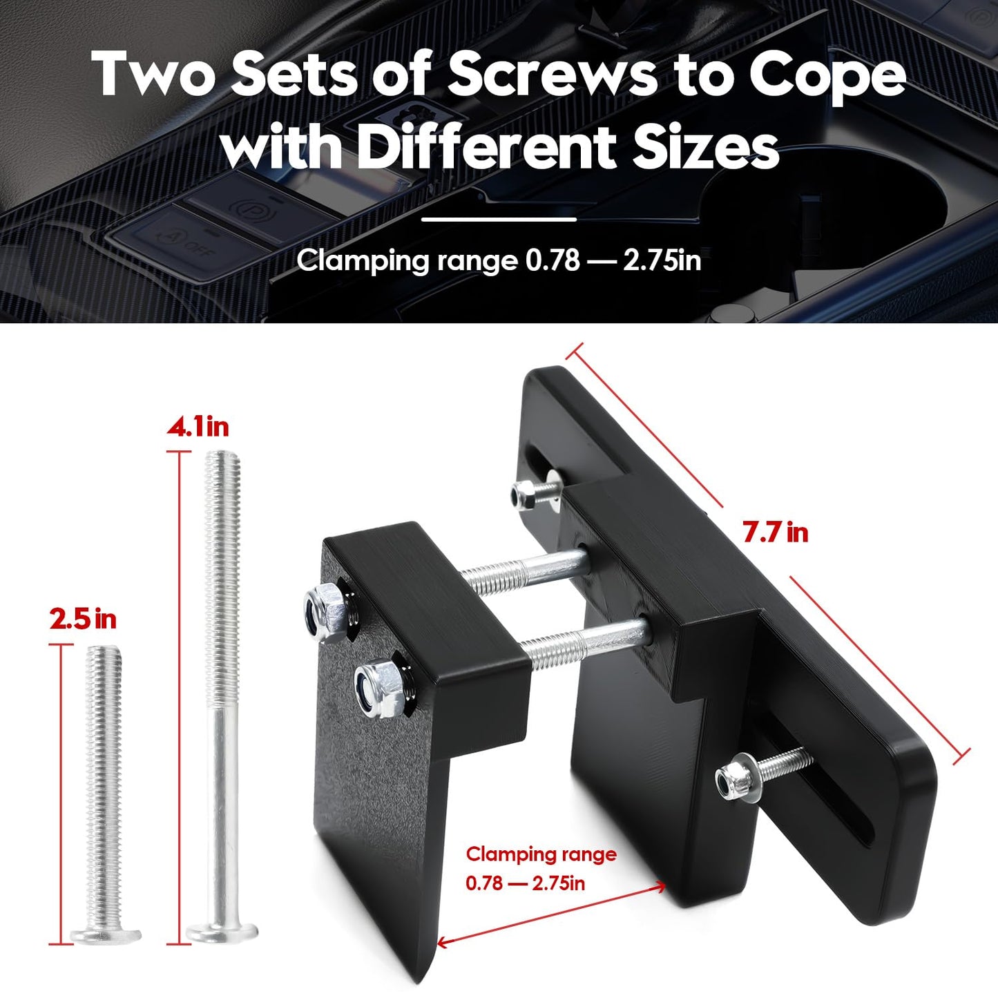 Upgrade Cup Holder RadioMount - Clamping Mount, Drinks Cup Holder Mount CB Radio Mounting Brackets Fit for Ham CB Pro Satellite Radio & All Universal 2 Hole fit AMPS Pattern mounting Device