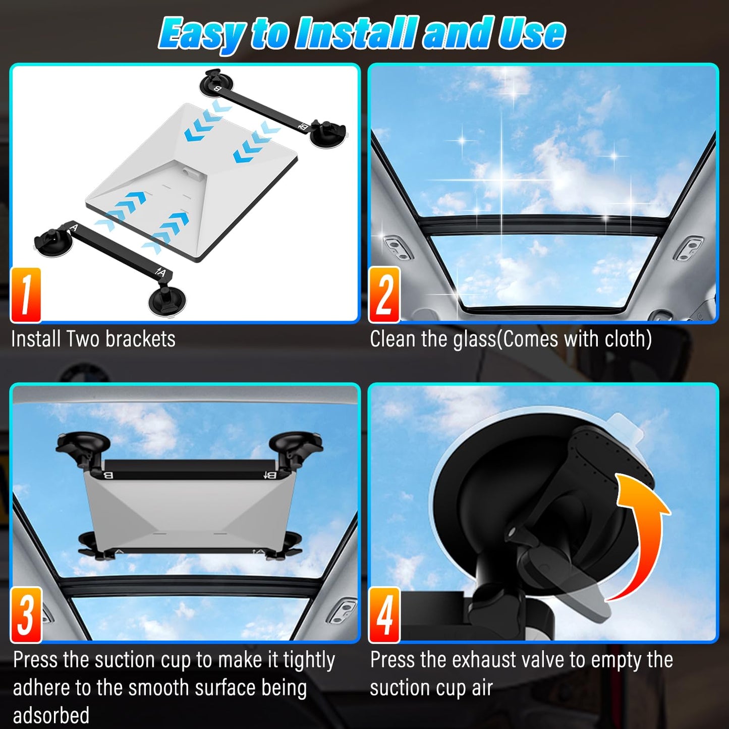 Starlink Mini Car Suction Cup Mount, Starlink Mini Accessories Secure Mounting Kit for Car Windows & Sunroofs, Strong Suction for Stable Satellite Signal on RVs, Boats, Road Trips 2 Replaceable Cups