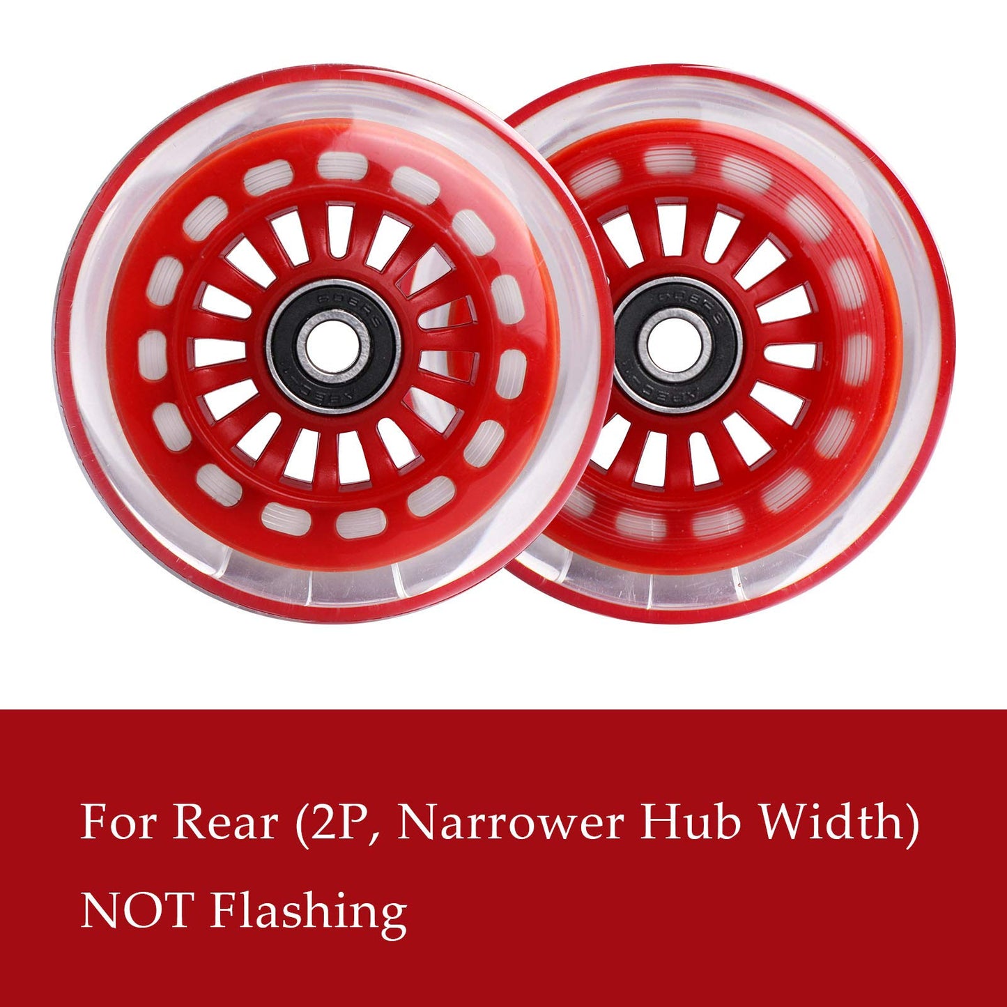 WHEELGOO 4-Pack Wiggle Car Quiet PU Replacement Wheels for Plasma Car Toys (Red)
