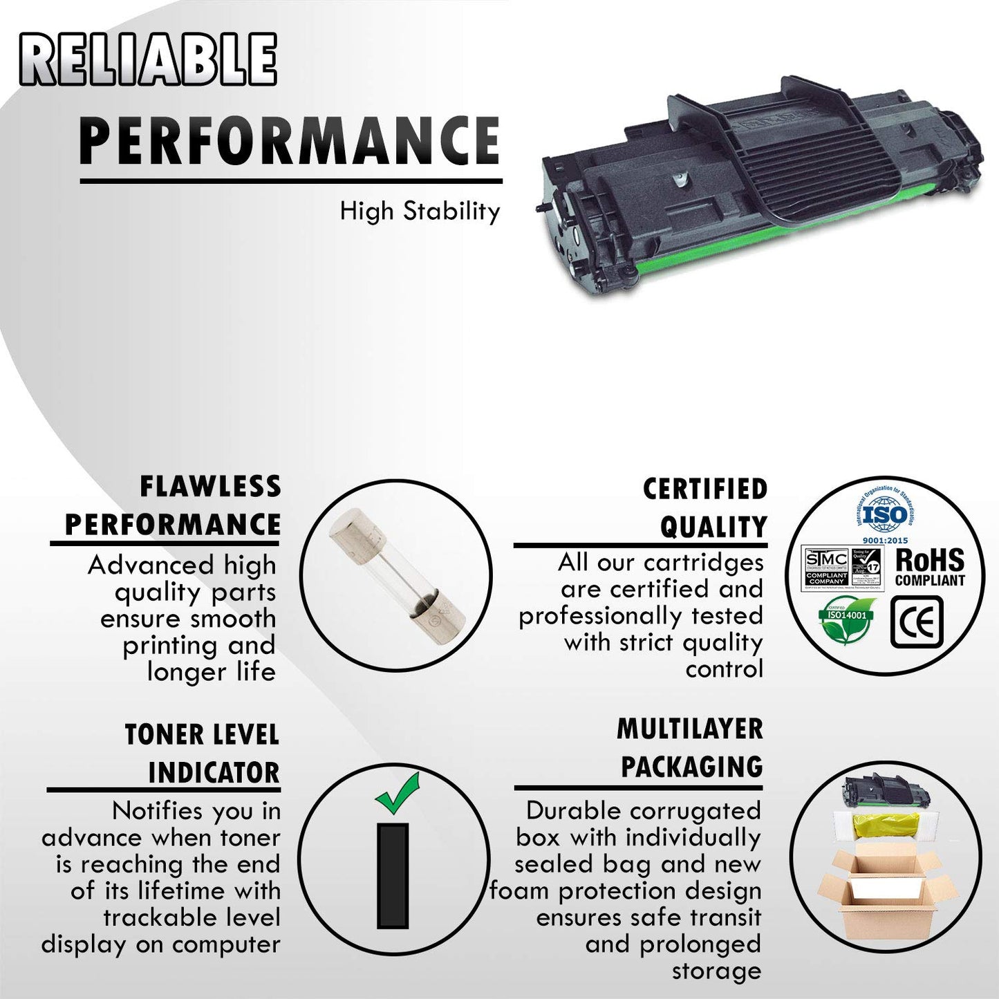 3 Inkfirst® Toner Cartridges 1100 (310-6640, 310-7660) Compatible Remanufactured for Dell 1100 1110 Black